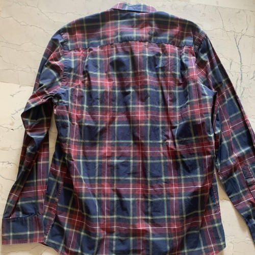 Navy & Green men's plaid shirt size M, like new