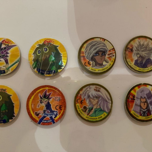 Yu-Gi-Oh Tazos 8 pieces used collectible caps
