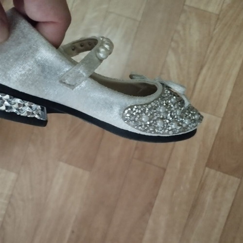 Girls' Ballerina Shoes silver, like new, size 30