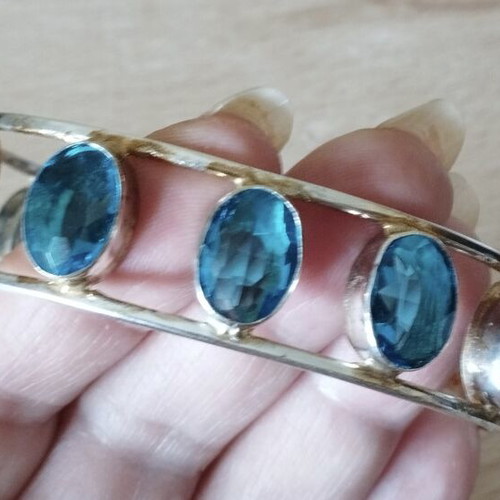 Handmade adjustable bracelet with large turquoise stones, like new