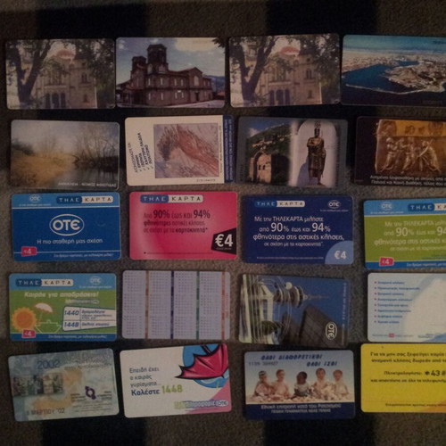 Phone cards used, pack of 20 pieces