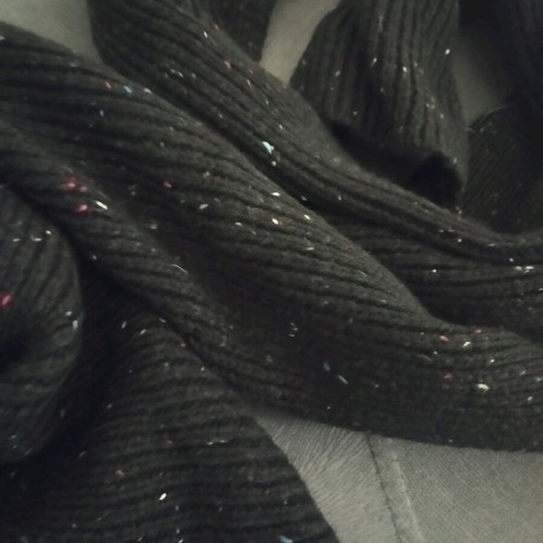 Black scarf like new with colored dots