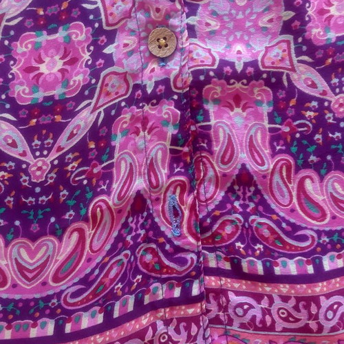 Khan silk tunic shirt like new, boho paisley floral multicolor