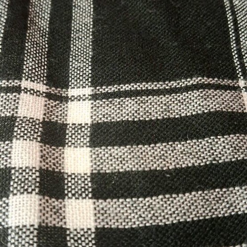 Traditional scarf with fringes like new, black and white