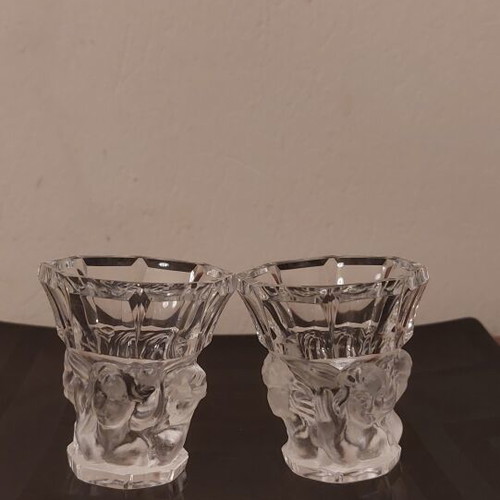 Halama Montmartre Art Deco crystal mini vases set of 2