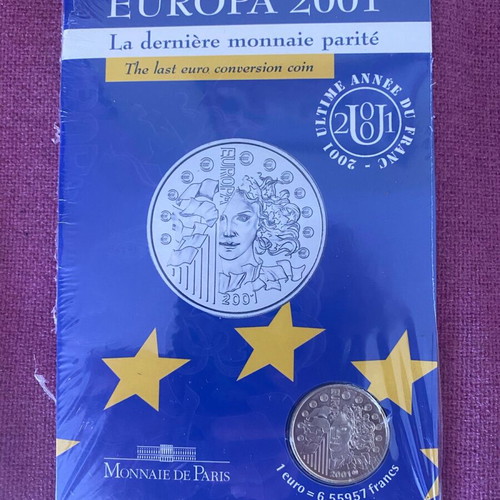 Silver collectible coin EUROPA 2001 new