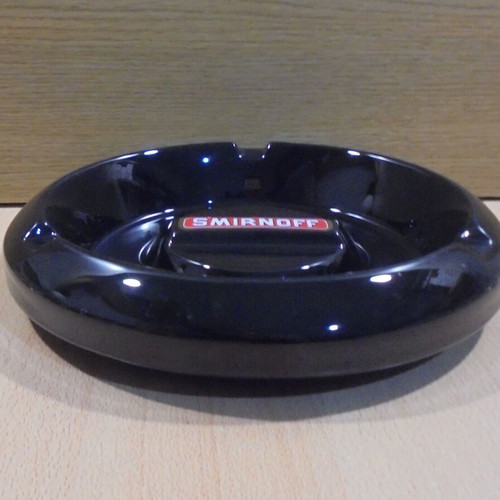 Smirnoff vodka old round promotional ceramic ashtray like new