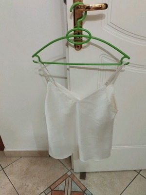 Satin top used, white