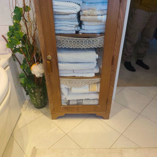 Wooden wardrobe furniture with three shelves used