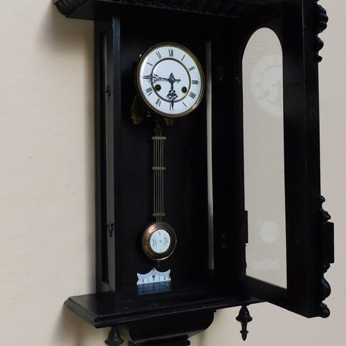 Junghans wooden wall clock neoclassical style, about 130 years old