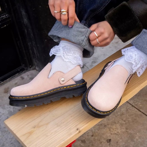 Dr. Martens Zebzag platform mules, powder pink