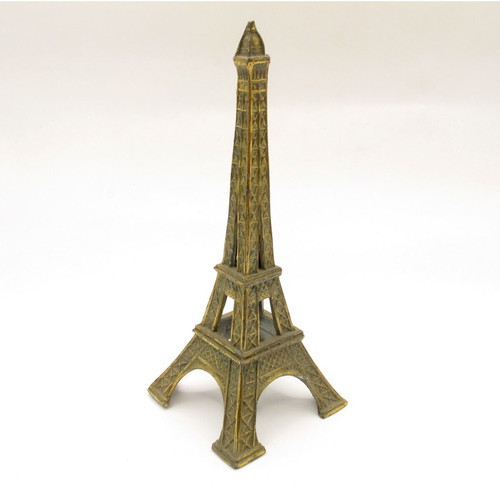 Vintage Eiffel Tower figure Paris France gold finish circa 1950–1970