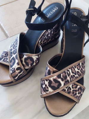 Geox Respira Πλατφόρμες Leopard πέδιλα νούμερο 39 καινούργιες με ετικέτες