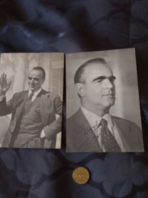 Photograph cards of Konstantinos Karamanlis like new, set of two
