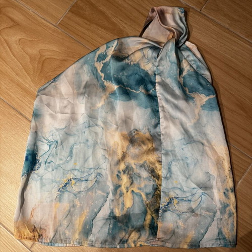 Shein satin women's blouse size S one shoulder used, multicolor