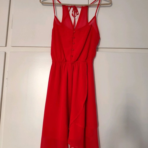 Short fuchsia dress Bershka size XS with buttons and back tie like new