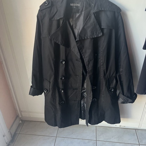 Aodeni trench coat set XL beige and black like new, lightweight cotton