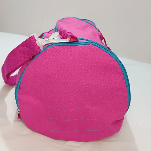 LiveUp Sports gym bag, fuchsia with turquoise details