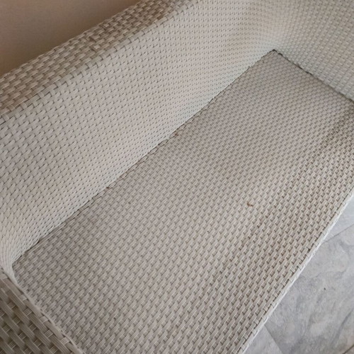 Ratan sofa and armchairs used, two-seater sofa with 2 armchairs