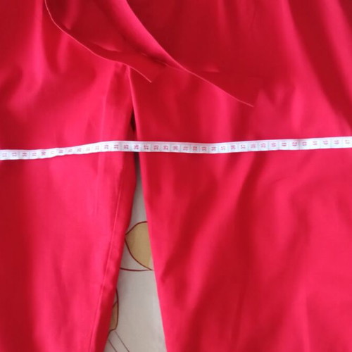 High-waisted red cotton pants, size M