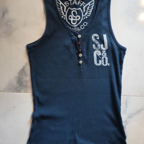 Staff Jeans sleeveless top, blue, size S