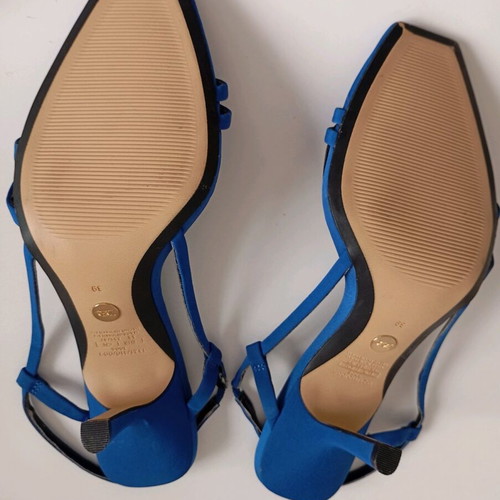 Zara satin women's sandals size 39 like new blue
