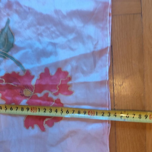 Ideen silk scarf 170x45 pink multicolor like new
