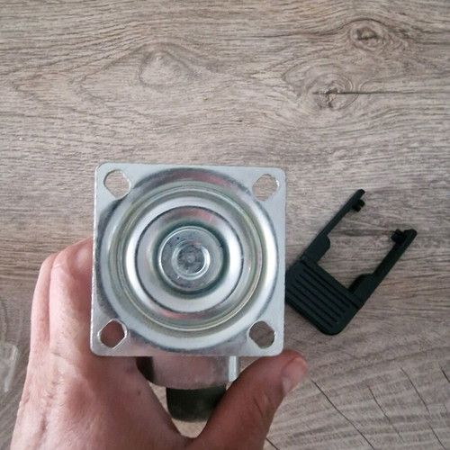 Metal caster wheels with brake, pair new