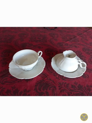 Tea cups and saucers set of 6 or 12, German porcelain, high quality