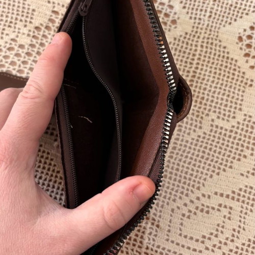 Men's wallet used with zipper and card slots