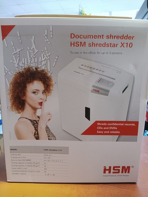 HSM shredstar X10 καταστροφέας εγγράφων και CD, καινούργιο, κάδος 20lt