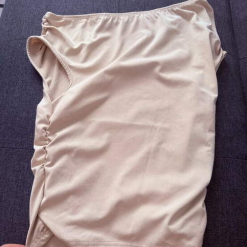 Shein summer top beige size XS like new with one shoulder and side ruching