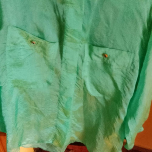 Silk transparent shirt new, mint green, size L