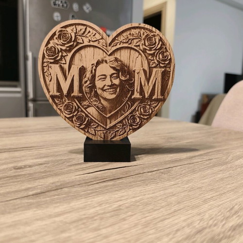 Personalized wooden MOM decoration with laser engraving new