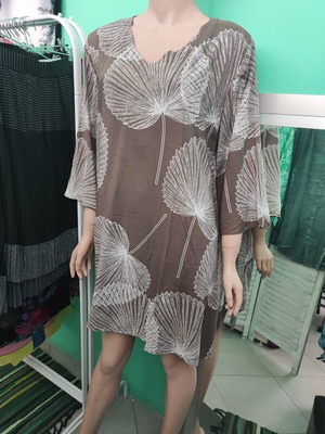 Rima Beachwear blouson dress with 3/4 sleeves, one size