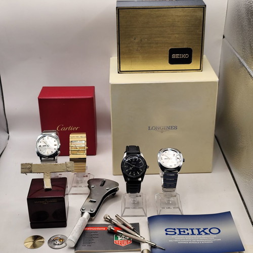 Vintage watches set with boxes and parts