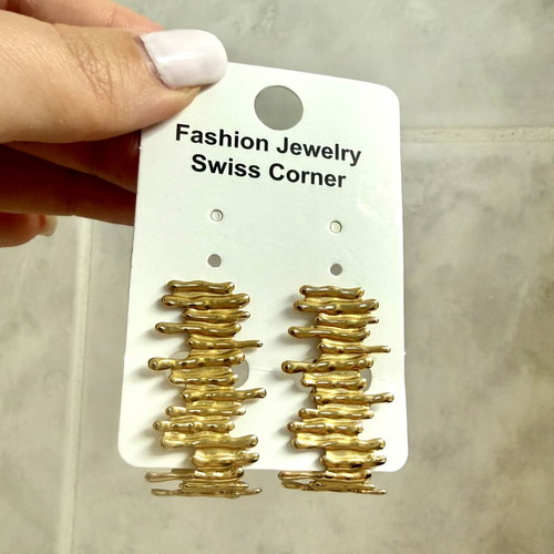 Diamond Jools gold stainless steel coral earrings