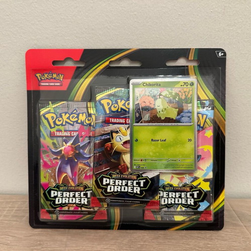 Pokémon TCG Perfect Order Chikorita 3-Pack Blister new