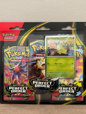 Pokémon TCG Perfect Order Chikorita 3-Pack Blister new