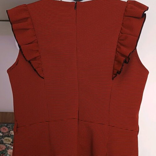 Vintage red fitted dress like new, petit check pattern