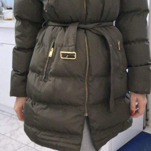 Jacket with detachable hood and faux fur new, green