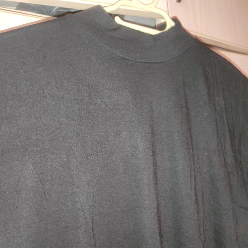 Blouse short-sleeved with closed neck like new, black, XS