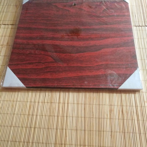 Canvas with paper photo new on wood