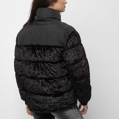 Karl Kani Retro Velvet Puffer Jacket new, women's size M, black