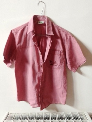 Pink children's shirt lightly used, denim fabric, for girls 11-12 years