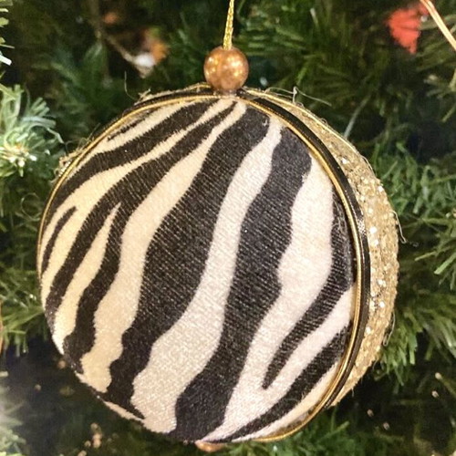 Fabric ball animal print new, black and white