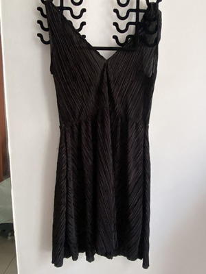 Black pleated mini dress, size S