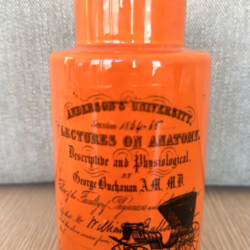 Decorative ceramic vase new, vintage Anderson's University print