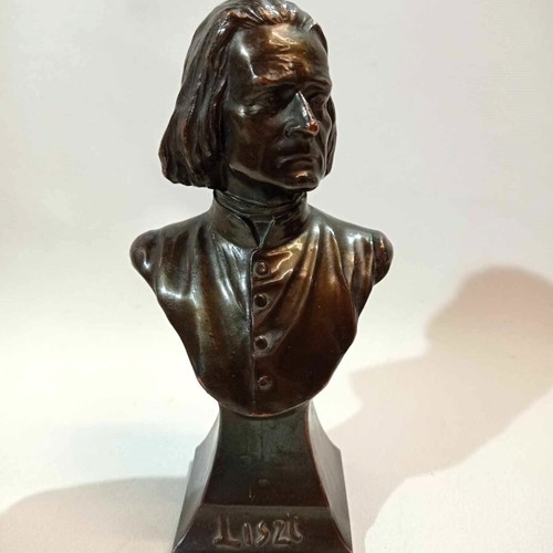 Franz Liszt metal bust antique used