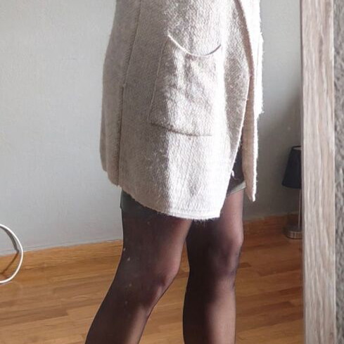 Beige wool cardigan with hood Lynne like new